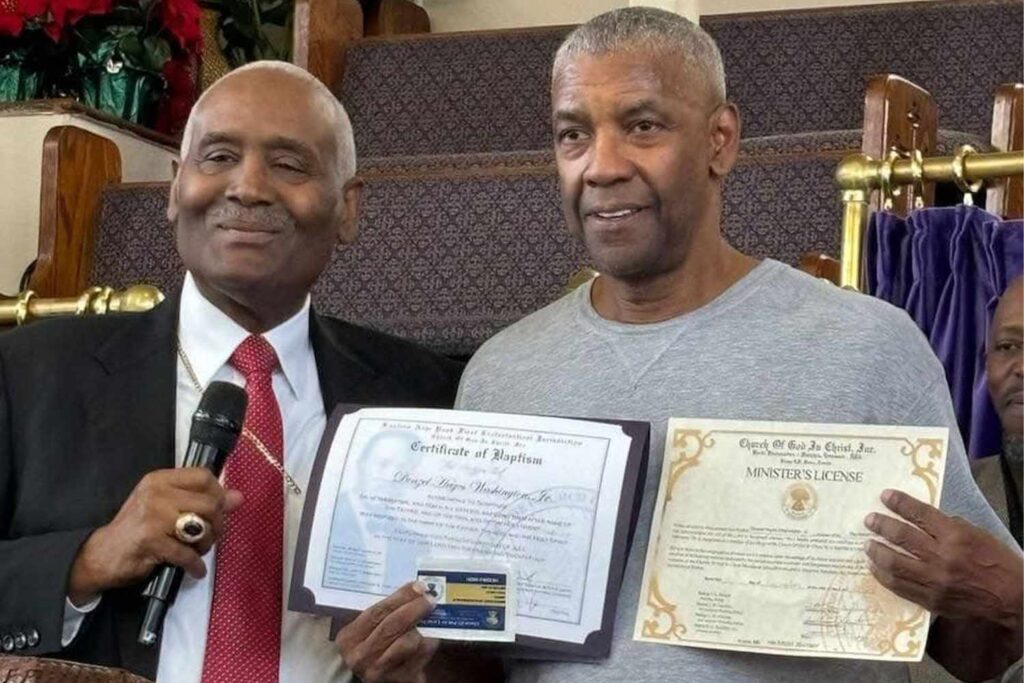 Denzel Washington Gets Baptized, Becomes a Minister During Live Streamed Ceremony