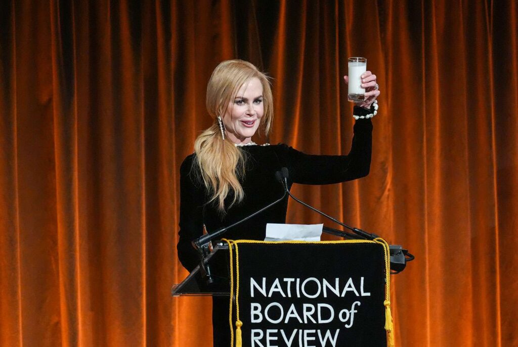 Nicole Kidman Chugs Milk While Accepting Award for ‘Babygirl’