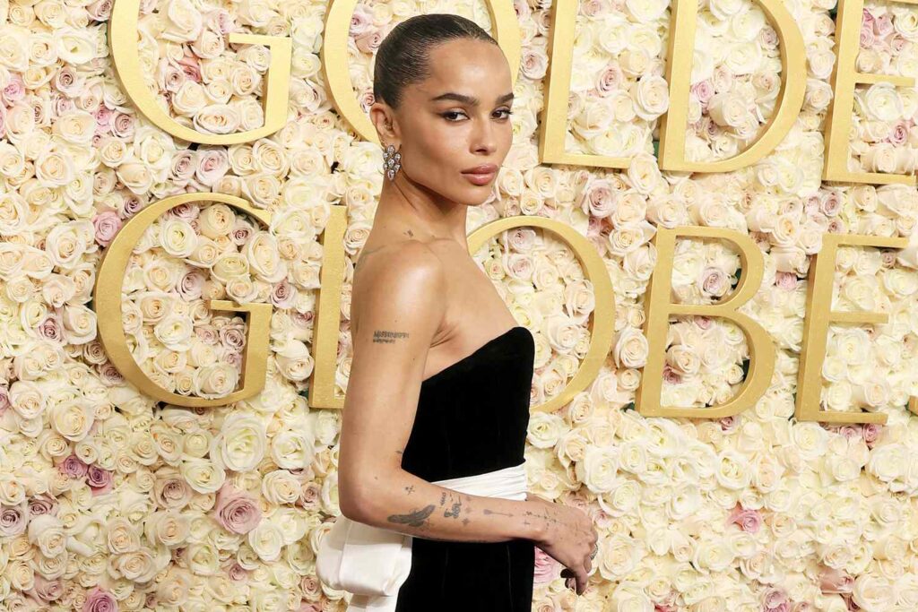 Zoë Kravitz Wows in Chic Black Gown at 2025 Golden Globes