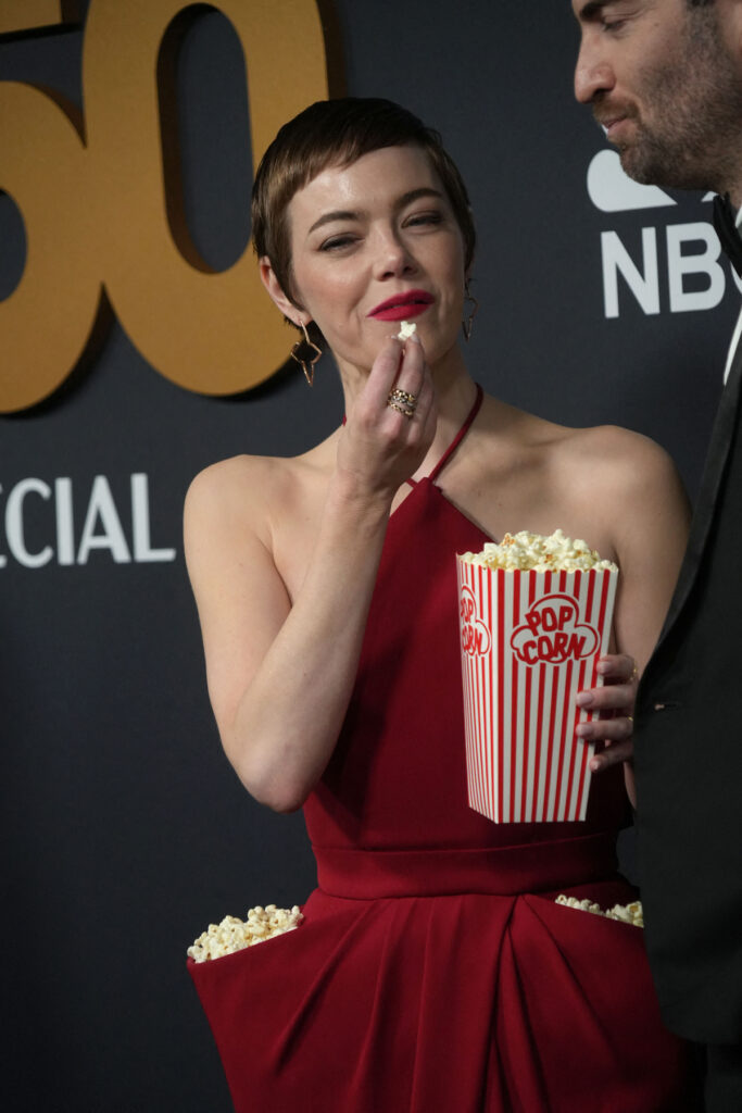 Emma Stone's SNL 50 Dress Was FILLED WITH POPCORN! And For An Amazing Hidden Meaning!