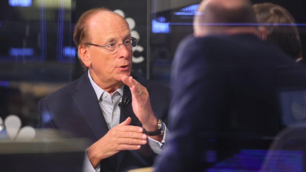 BlackRock’s Larry Fink says U.S. is very close to a recession and may be in one now