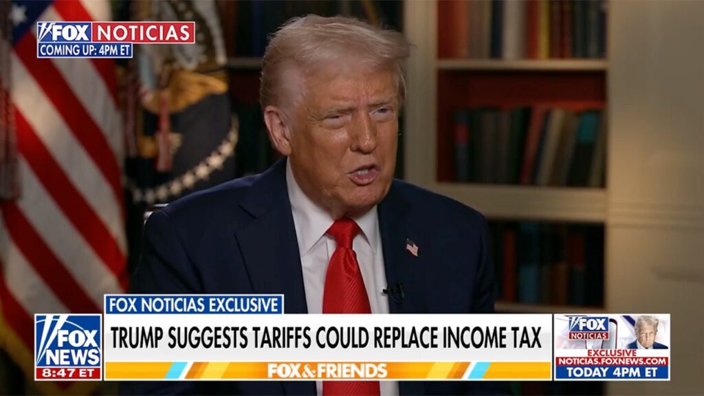Trump tells Fox Noticias there’s ‘real chance’ tariffs could replace income tax