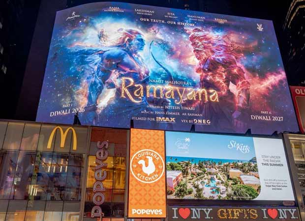 Namit Malhotra’s Ramayana starring Ranbir Kapoor, Sai Pallavi and Yash lights up NYC’s Times Square : Bollywood News
